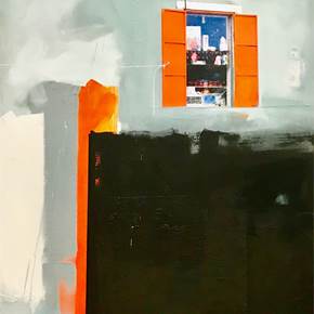 The Chinese Store, original Abstract Mixed Technique Painting by Ana Bonifácio