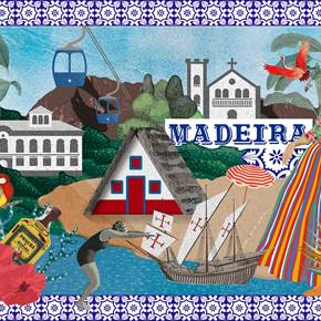 Madeira (Tela), original Paisaje Lona Dibujo e Ilustración de Maria João Faustino