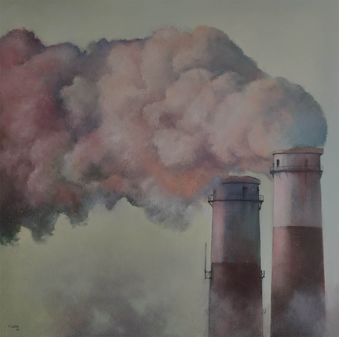Industrial smoke-1, original   Pintura de TOMAS CASTAÑO