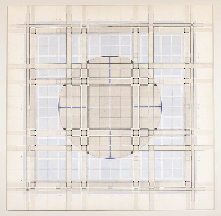 Ópera 1_Giardino della Meditazione, Pintura Papel Geométrico original por Bernardo Scoditti