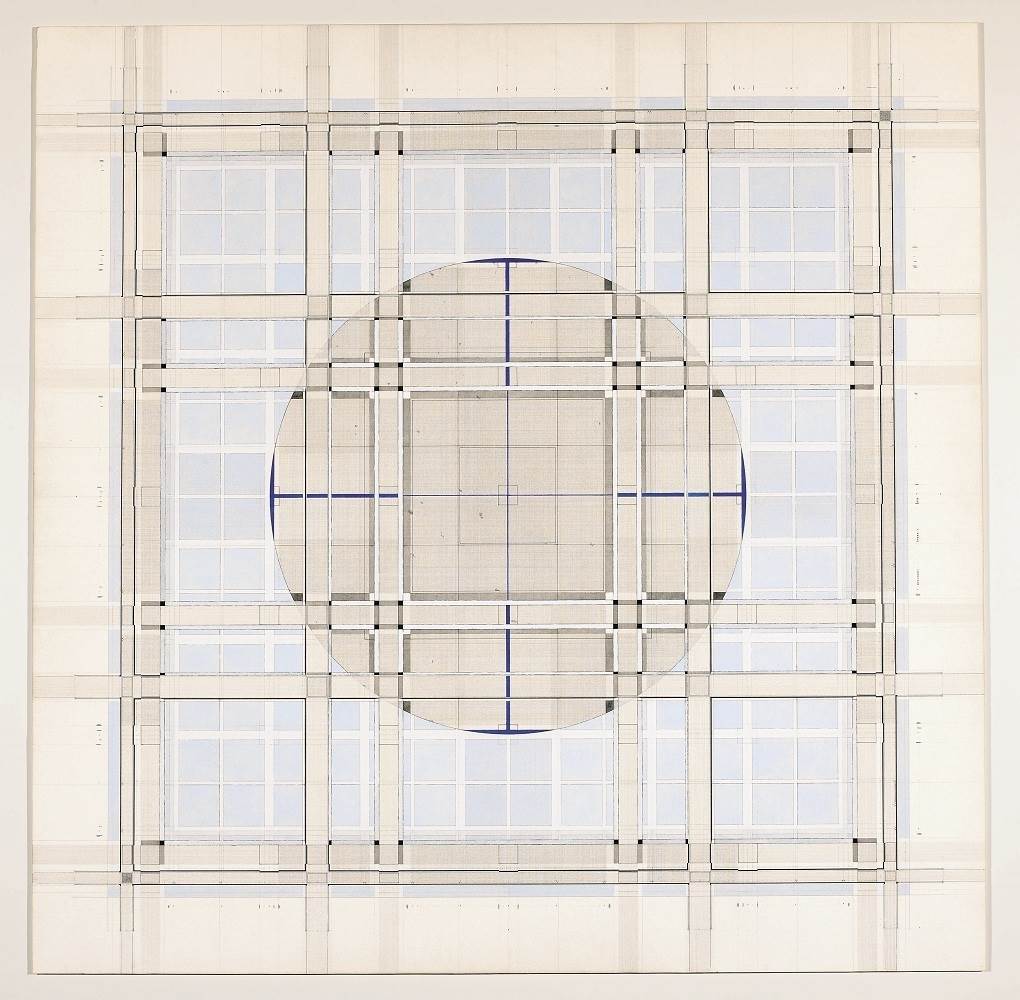 Ópera 1_Giardino della Meditazione, original Geometric Paper Painting by Bernardo Scoditti