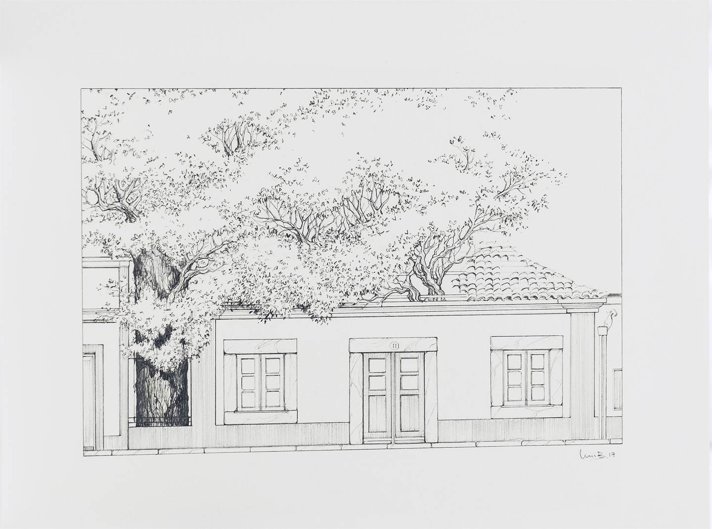 Rua do Município, nº17, Desenho e Ilustração Caneta Arquitetura original por Luís Freitas
