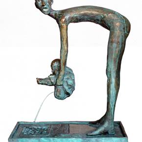 Pissing girl , original Religion Métal Sculpture par Hanna  Kyselova