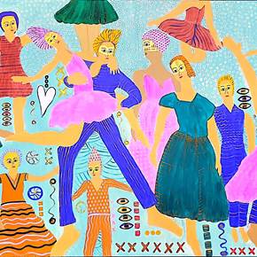 Folia, Pintura Acrílico Figura Humana original por Zélia Mendonça