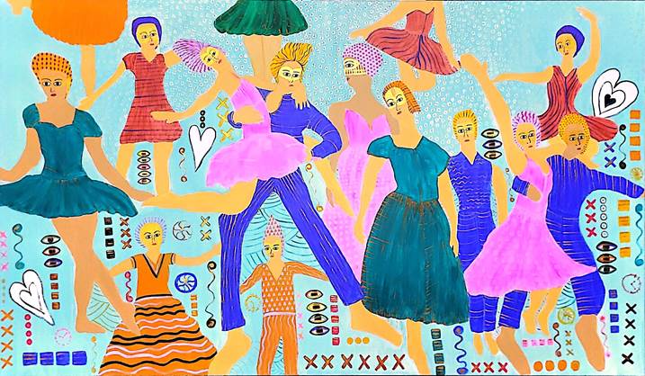 Folia, Pintura Acrílico Figura Humana original por Zélia Mendonça