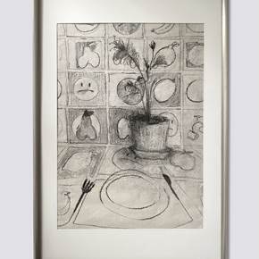 bom-dia, original Landscape Charcoal Drawing and Illustration by Carolina  Mendes