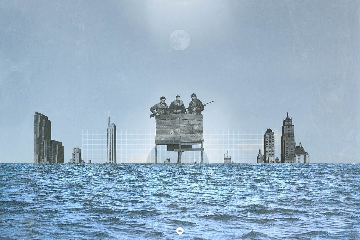 Aquecimento global, original Minimaliste Collage Dessin et illustration par Hélder  Costa