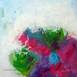 Solitárias flutuações de uma gota azul, Pintura Acrílico Abstrato original por Joana M Lopes