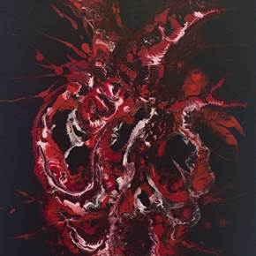 Strength of heart II, original Abstract Acrylic Painting by Carlos Augusto Motta