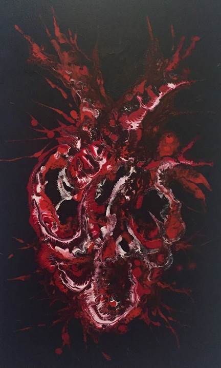 Strength of heart II, original Abstract Acrylic Painting by Carlos Augusto Motta