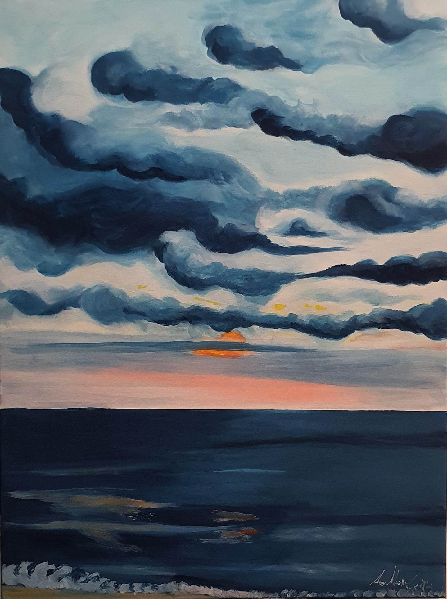 Esmagadora vastidão- série da Exposição A representação da Paisagem como ponte para a sensação do sublime , original Portrait Acrylique La peinture par Ana Maria Costa