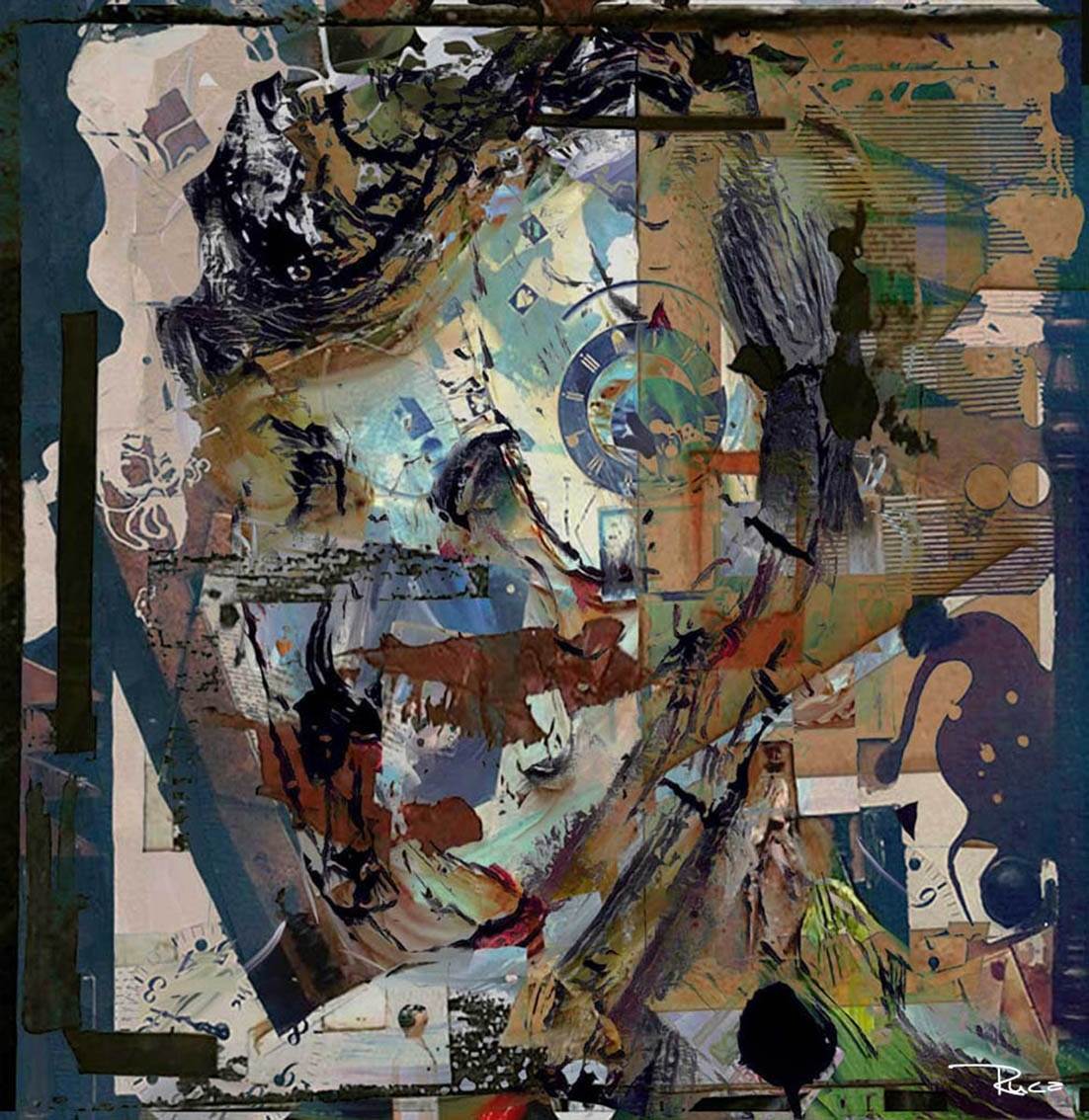 Homem sem rosto, original Abstrait Numérique La peinture par Rui Mendes (Ruca)