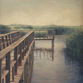 PAso elevado nº4., original Landscape Oil Painting by Juan Manuel Álvarez Cebrián