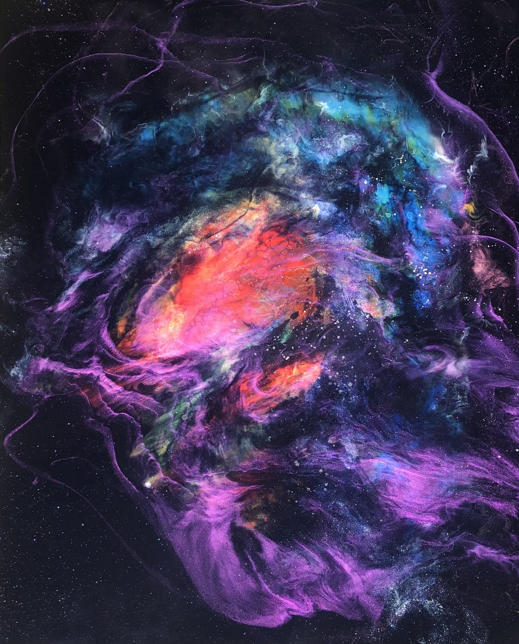 OMEGA SOTO NEBULA with LED lights by Tiffani Buteau Original Artwork Collect Art Online with zet gallery