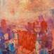 Rainbow: Birth, Bounty and Joy (Purple), original Resumen Petróleo Pintura de Taha Afshar