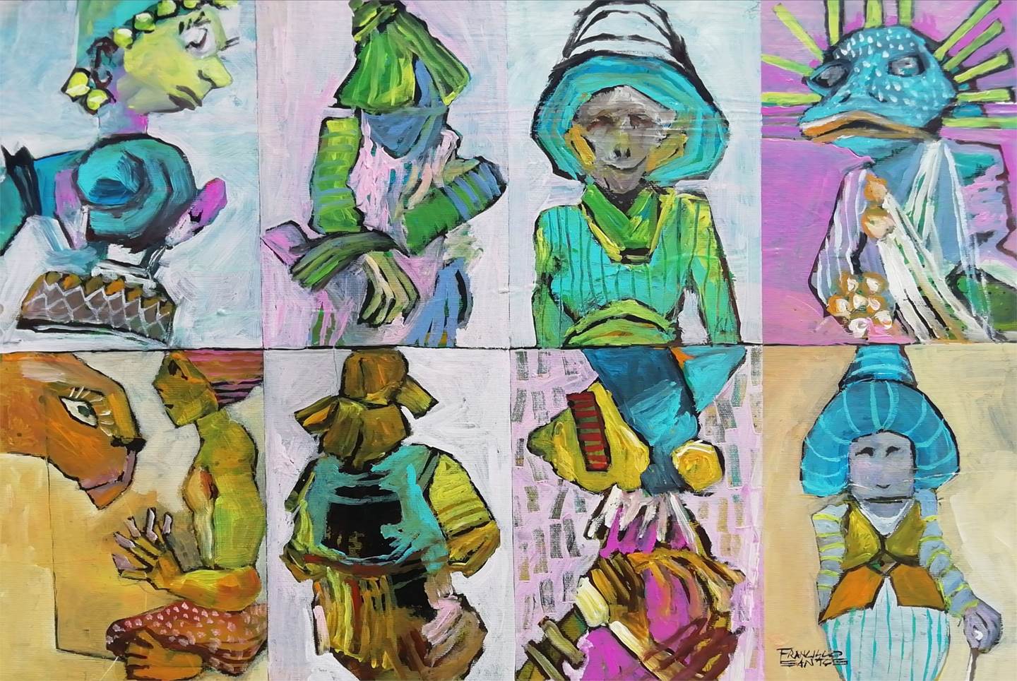 Fragmentos abstratos 19, original Portrait Acrylique La peinture par Francisco Santos