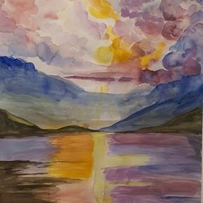 Paisagens intemporais , Pintura Aguarela Figura Humana original por Ana Maria Costa