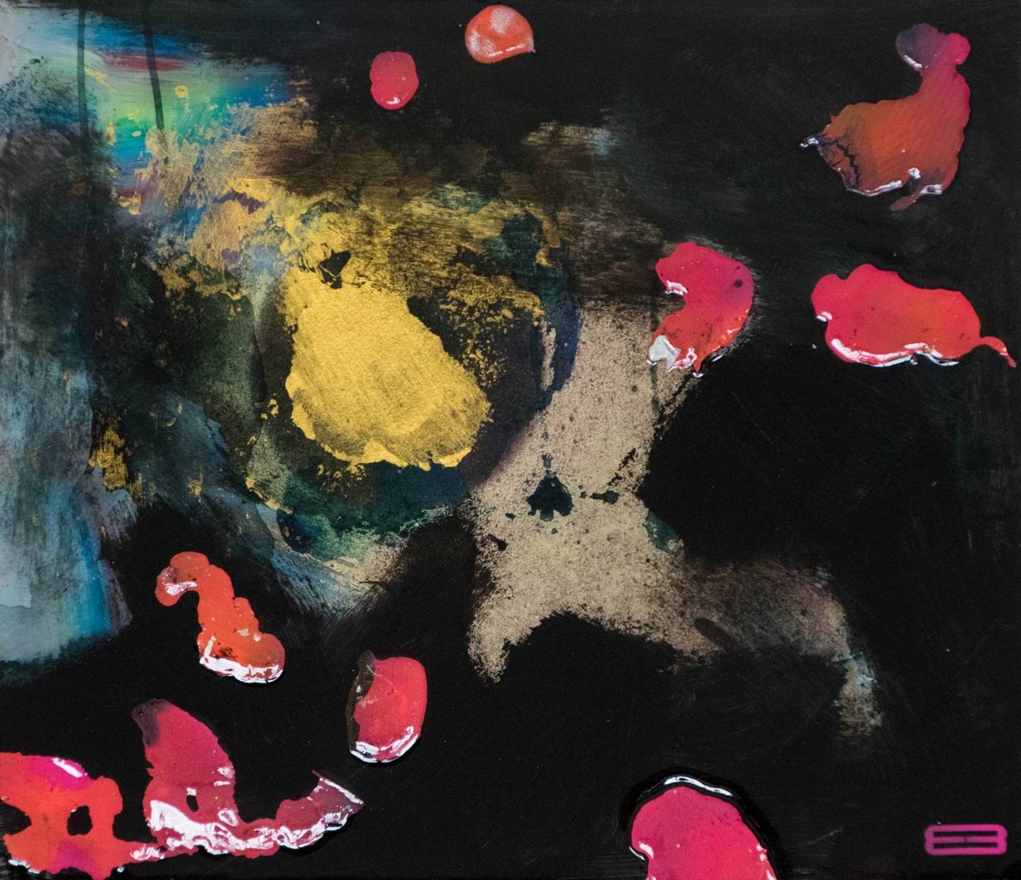 Dark and Bright Side, original Abstract Mixed Technique Painting by Eduardo Bessa