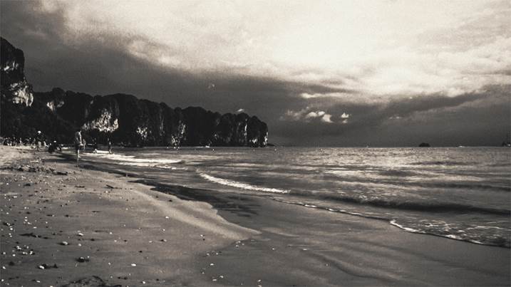 Beach Lounge Hour, original Man Analog Photography by Hua  Huang