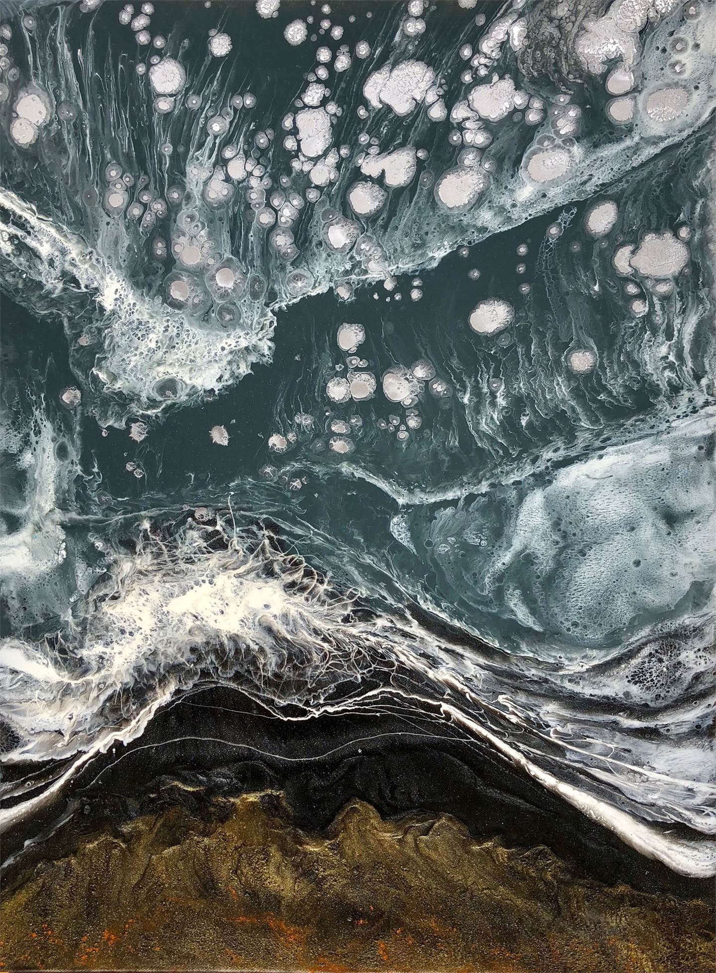 Black Sands, original Abstract Canvas Painting by Tiffani Buteau