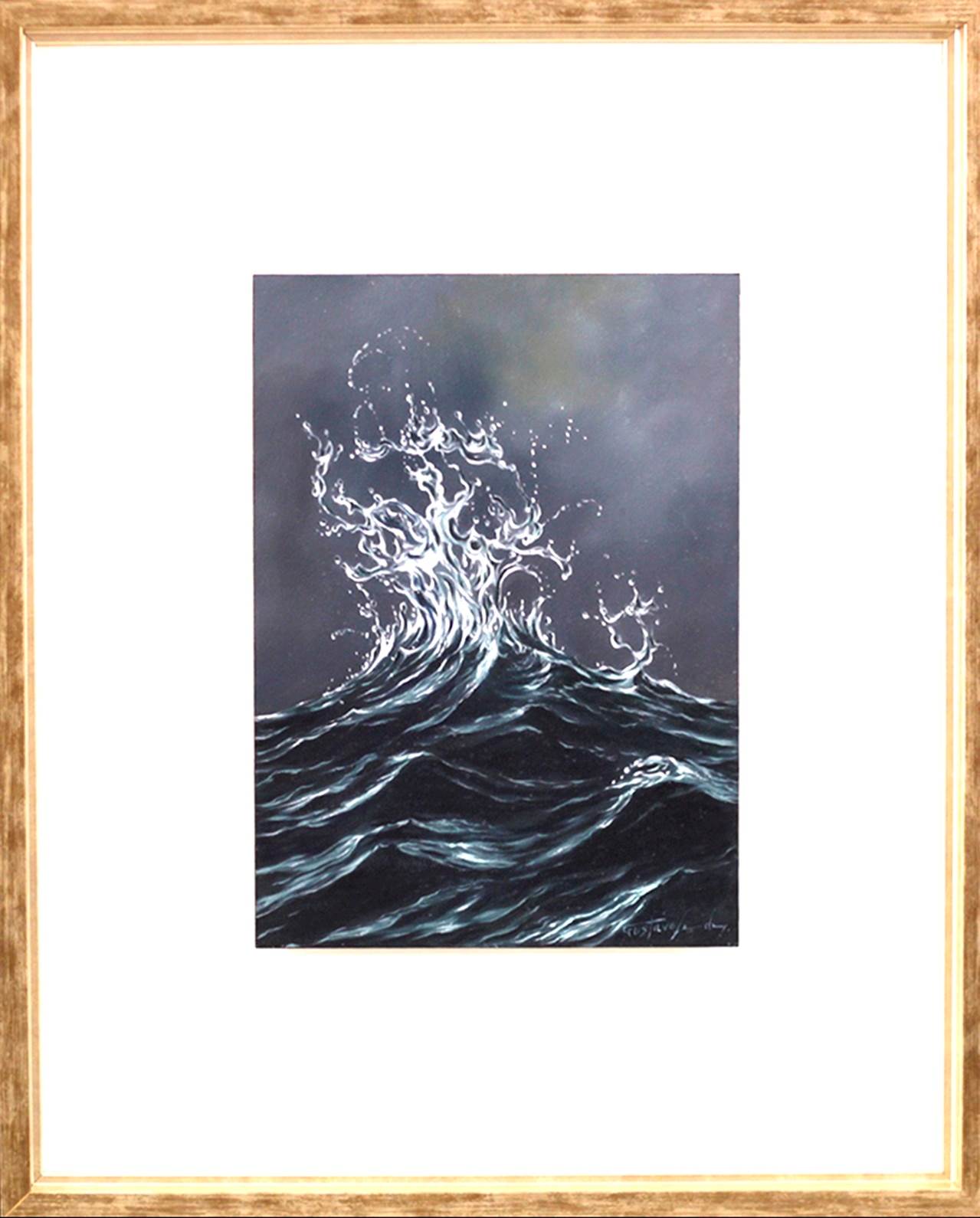 Oceano pacífico V, Pintura Óleo Natureza original por Gustavo Fernandes