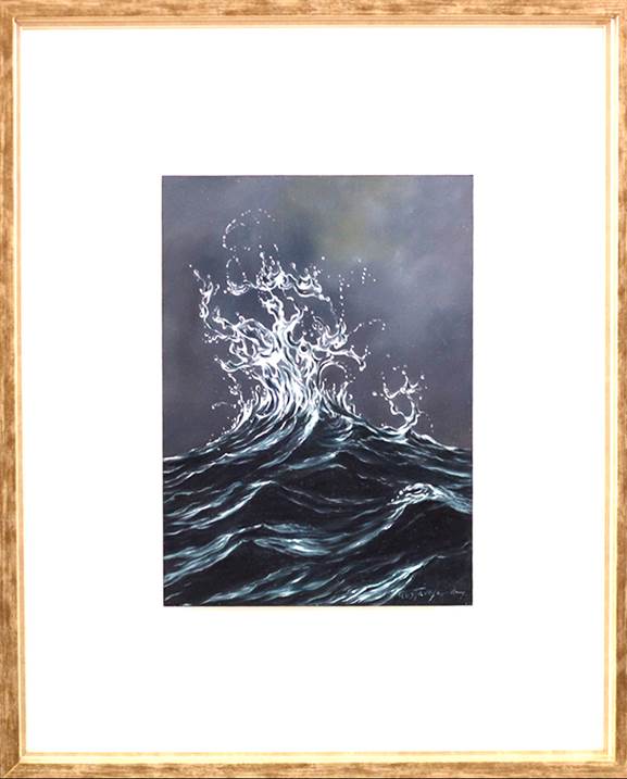 Oceano pacífico V, original Nature Oil Painting by Gustavo Fernandes