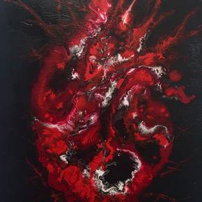 Strength of heart I, original Abstract Acrylic Painting by Carlos Augusto Motta