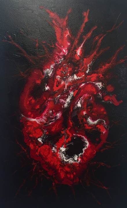 Strength of heart I, original Abstract Acrylic Painting by Carlos Augusto Motta