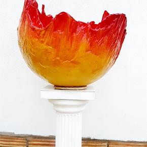 Sun Bowl, original Abstrait Acrylique Sculpture par Art Sauvage