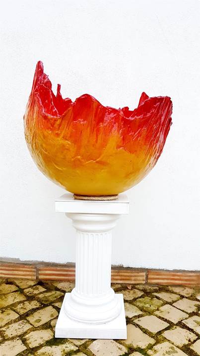 Sun Bowl, original Resumen Acrílico Escultura de Art Sauvage