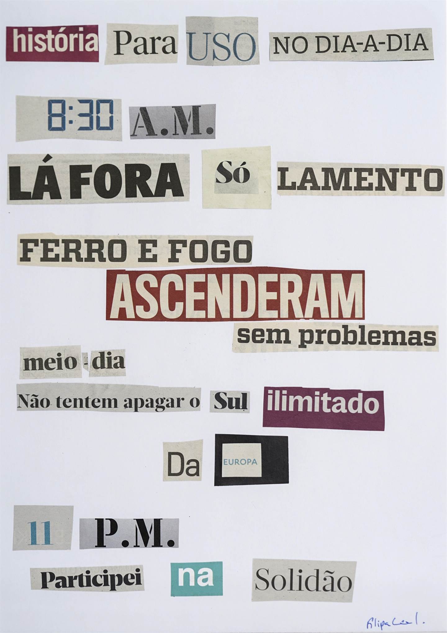HISTÓRIA PARA USO NO DIA-A-DIA, original Abstrait Collage Dessin et illustration par Filipa  Leal