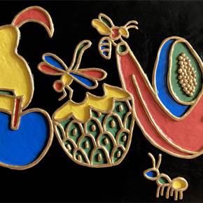 Natureza-morta, os insetos já te batem à porta!, Pintura Técnica Mista Animais original por Hugo Castilho