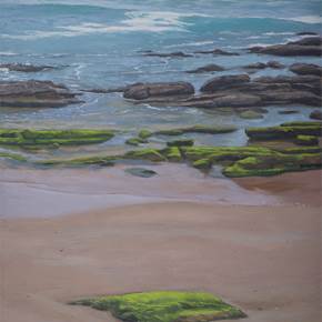 Orilla de mar I, original Paisaje Petróleo Pintura de Juan Manuel Álvarez Cebrián
