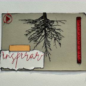 Passar a Palavra: "inspirar", original Minimalist Watercolor Drawing and Illustration by Alexandra de Pinho