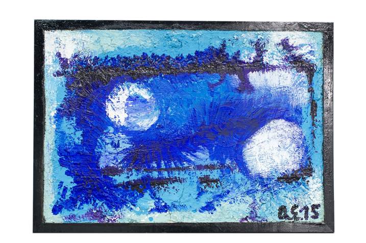 Sinfonia azul, original Abstrait Acrylique La peinture par Aníbal Estrada