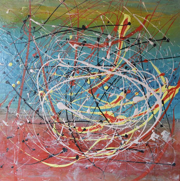 Improvisation No.145, original Abstract Acrylic Painting by Andrei Autumn