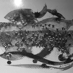Migrações X, original Abstrait Aquatinte Dessin et illustration par Manecas  Camelo