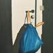Retrato de Um Saco do Lixo Azul, original Paisaje Petróleo Pintura de Maria Luz