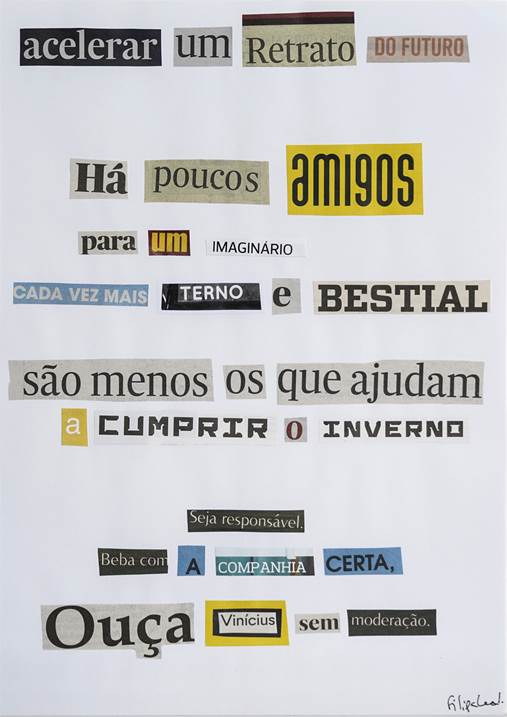 ACELERAR UM RETRATO DO FUTURO, original Minimalista Collage Dibujo e Ilustración de Filipa  Leal