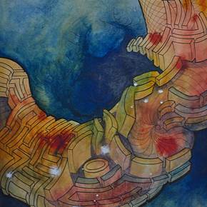 The Maze of Existence #1, Pintura Acrílico Abstrato original por Anne Pangolin Guéno