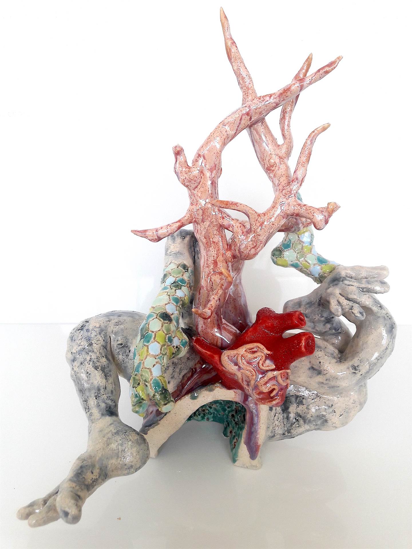 Coeur, original Human Figure Ceramic Sculpture by Lorinet Julie