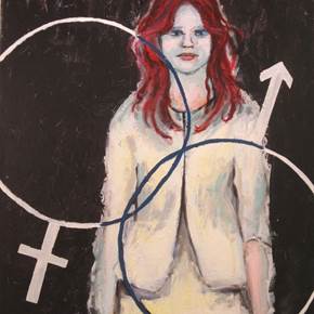 Identity Crisis, original Femme Acrylique La peinture par Connie Freid