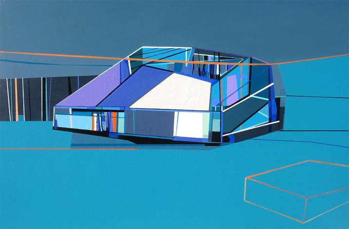 House, or a corner of the world, original Abstrait Acrylique La peinture par Ana Pais Oliveira