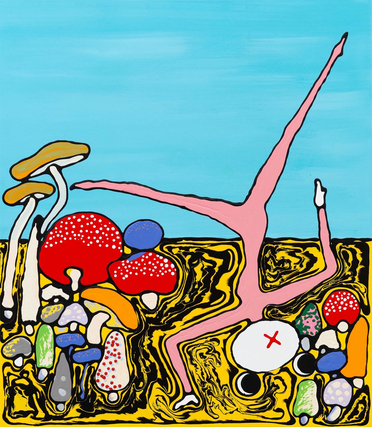 Mushrooms and the cloud #4, original Portrait Acrylique La peinture par Mario Louro
