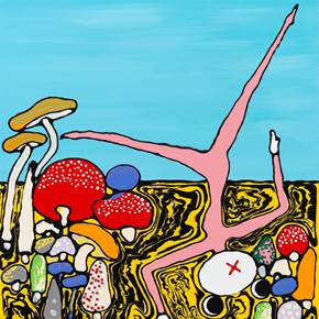 Mushrooms and the cloud #4, Pintura Acrílico Retrato original por Mario Louro