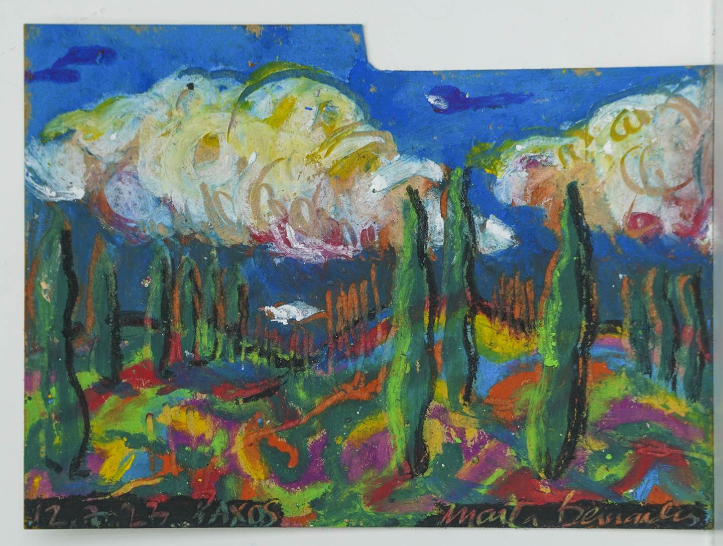 Desenhuras com Versítulos., original Landscape Oil Painting by Marta Bernardes