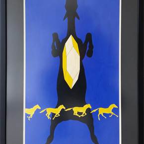 Maquete para serigrafia, original Animals Gouache Painting by Eduardo Nery