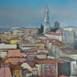 Porto panoramic, original Landscape Canvas Painting by TOMAS CASTAÑO