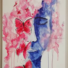 "Sweet resilience", original Human Figure Watercolor Painting by Ana Maria Costa