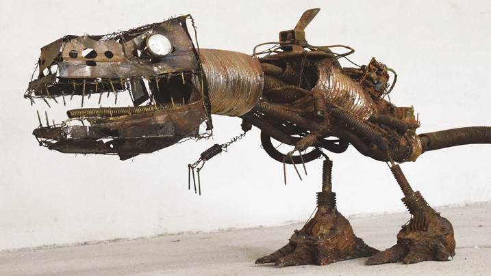 Dinossauro Robot, Escultura Técnica Mista Animais original por Tiago Leitão
